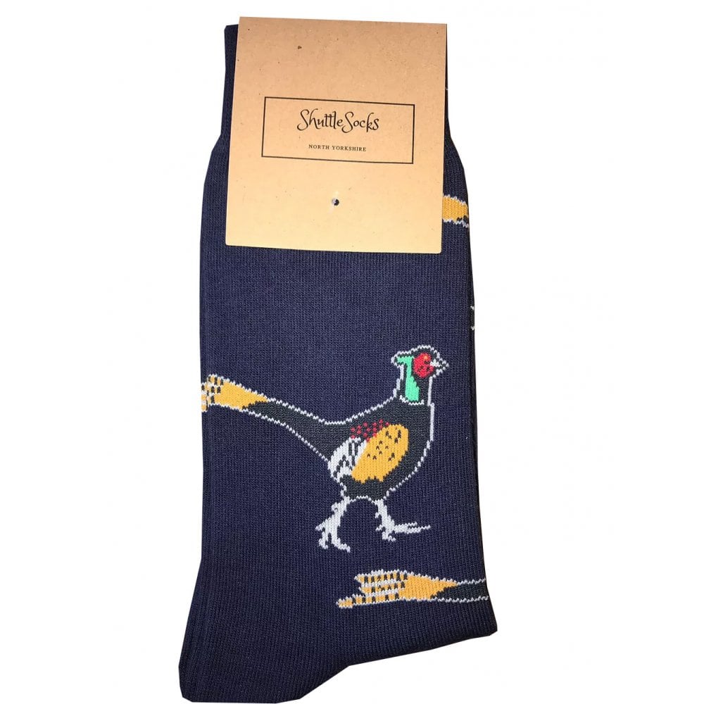 The Shuttle Socks Ladies Pheasant Socks in Navy#Navy