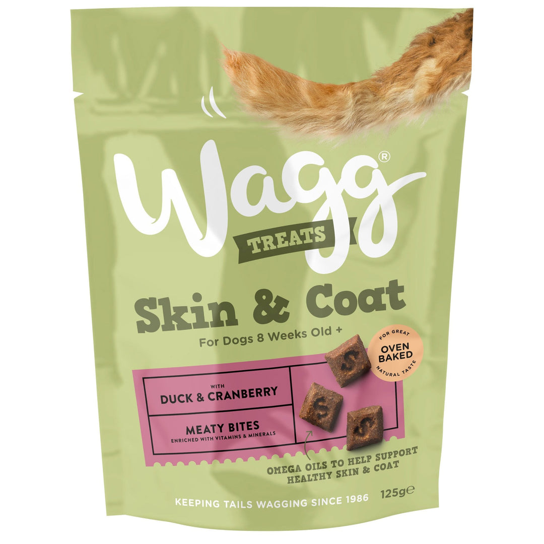 Wagg Skin & Coat Dog Treats with Duck & Cranberry 125g