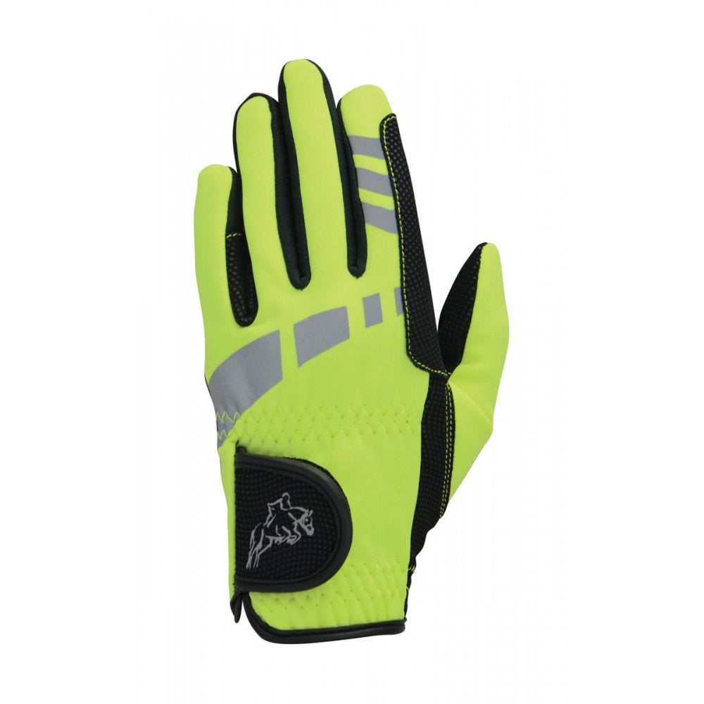 The Hy5 Childrens Extreme Reflective Softshell Gloves in Yellow#Yellow