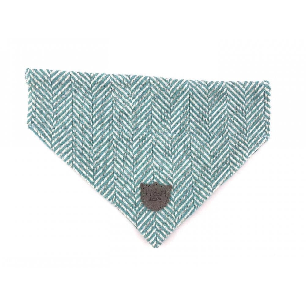 The Hugo & Hudson Herringbone Bandana for Dogs in Blue#Blue