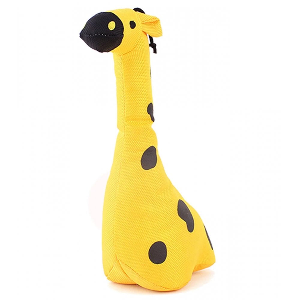 The Beco Eco Plush Canvas Giraffe Dog Toy in Yellow#Yellow