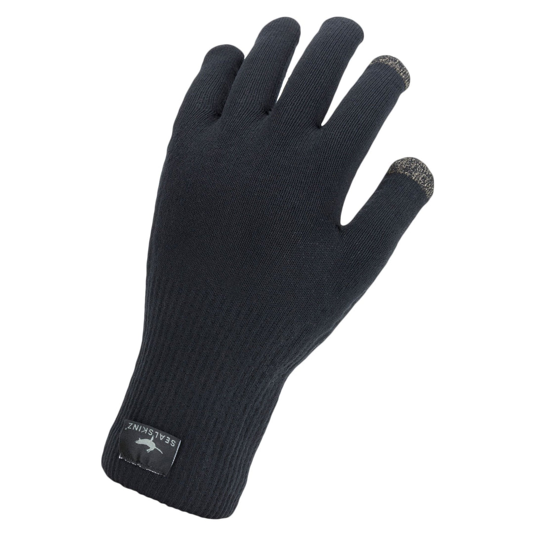 The Sealskinz Waterproof All Weather Ultra Grip Knitted Glove in Black#Black