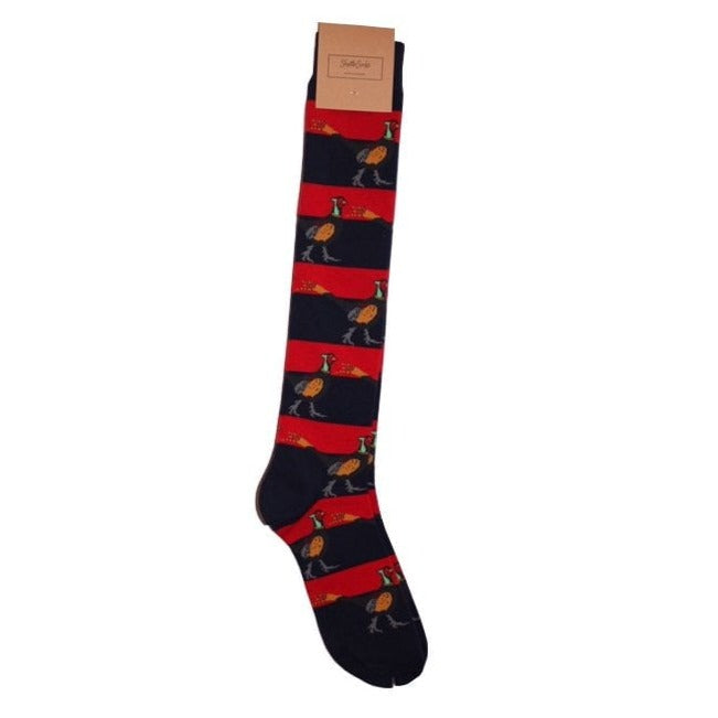 The Shuttle Socks Ladies Pheasant Welly Socks in Navy#Navy