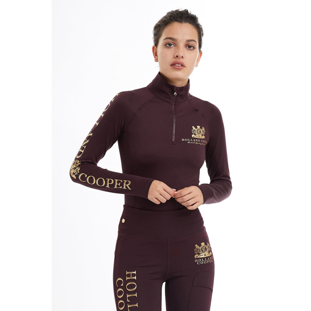 Holland Cooper Ladies Equi Base Layer#Burgundy