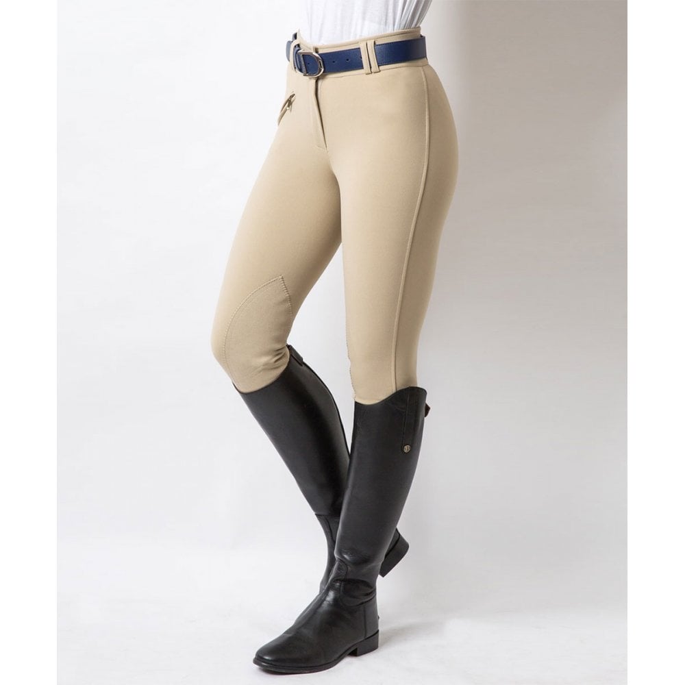 The Equetech Ladies Foxhunter Hybrid Breeches in Beige#Beige