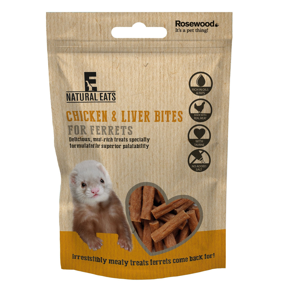 Natural Eats Chicken & Liver Ferret Bites Treats 50g