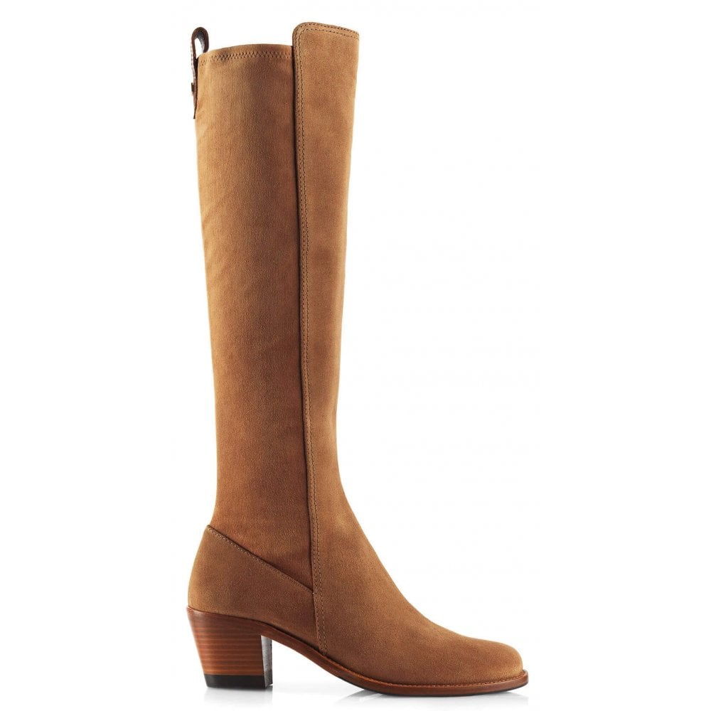 The Fairfax & Favor Ladies Belgravia Stretch Suede Boot in Tan#Tan