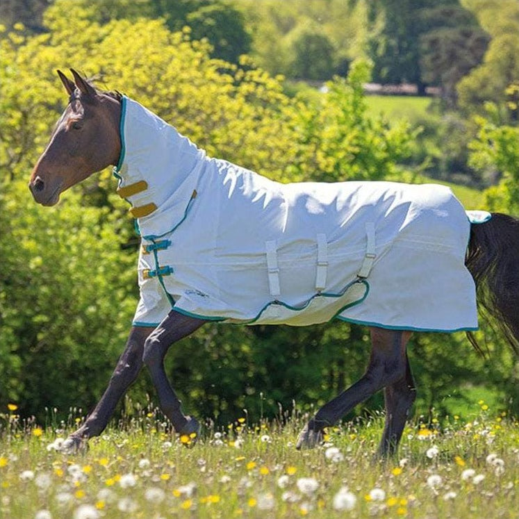 The Shires Tempest Sweet Itch Fly Sheet in White#White