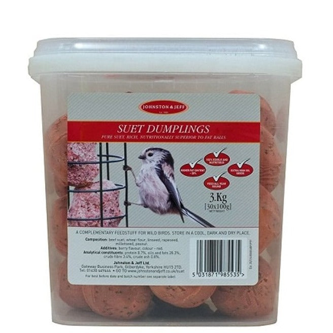 Johnston & Jeff Wild Bird Suet Dumplings Tub 30 x 100g