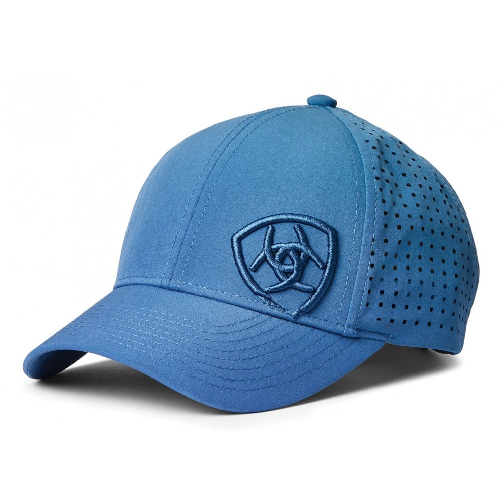 ARIAT Ladies Crystal Logo Baseball Cap - Denim With Crystal Pattern, Snapback (Blue)