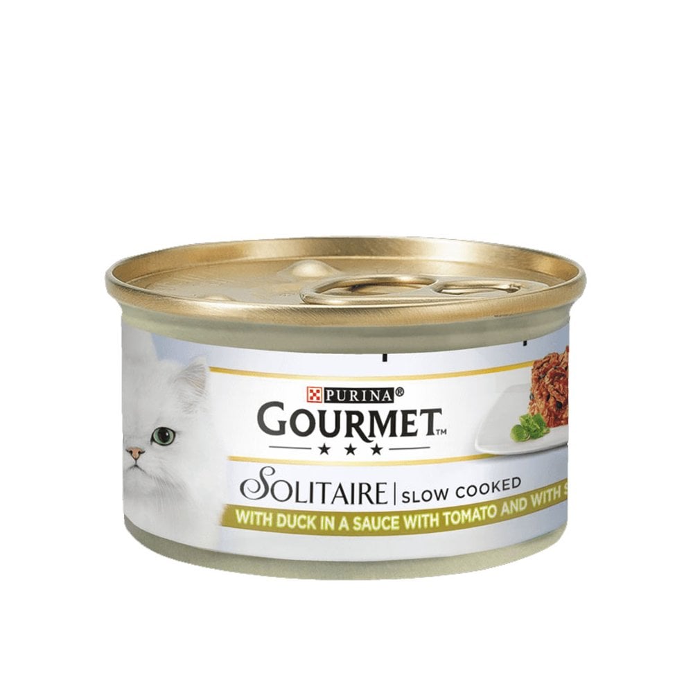 Gourmet Solitaire Slow Cooked Duck in Sauce Cat Food Mini Tin 85g