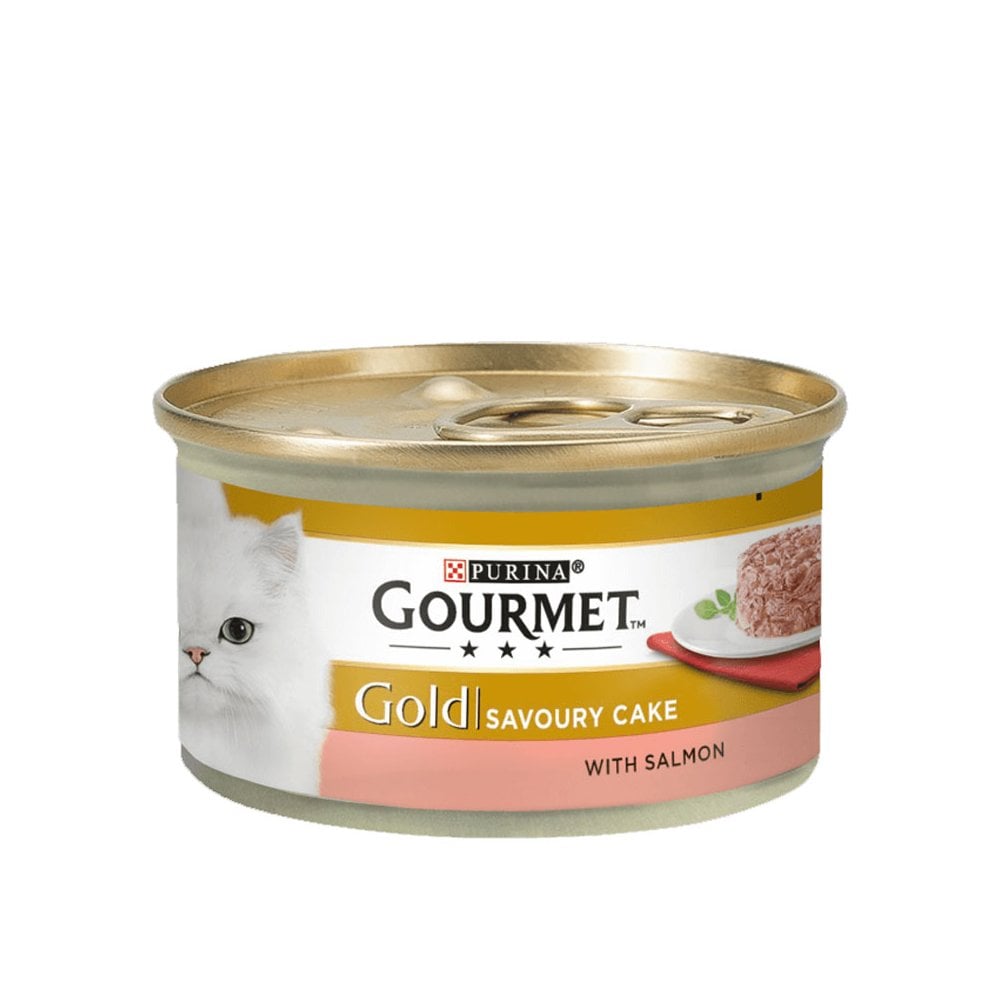 Gourmet Gold Savoury Cake with Salmon Cat Food Mini Tin 85g