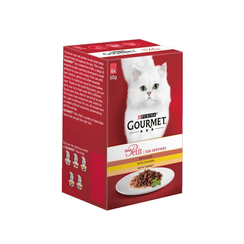 Gourmet Mon Petit Poultry Selection Cat Food 6x50g Pouches