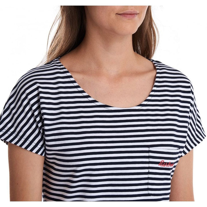 Barbour Ladies Harewood Stripe Dress#Navy