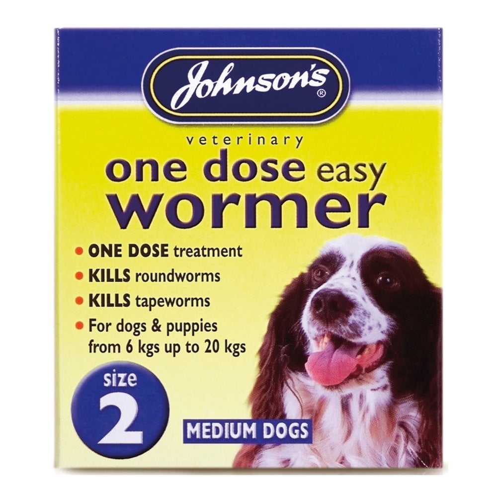 Johnsons One Dose Easy Wormer Dogs- Size 2 2 Pack