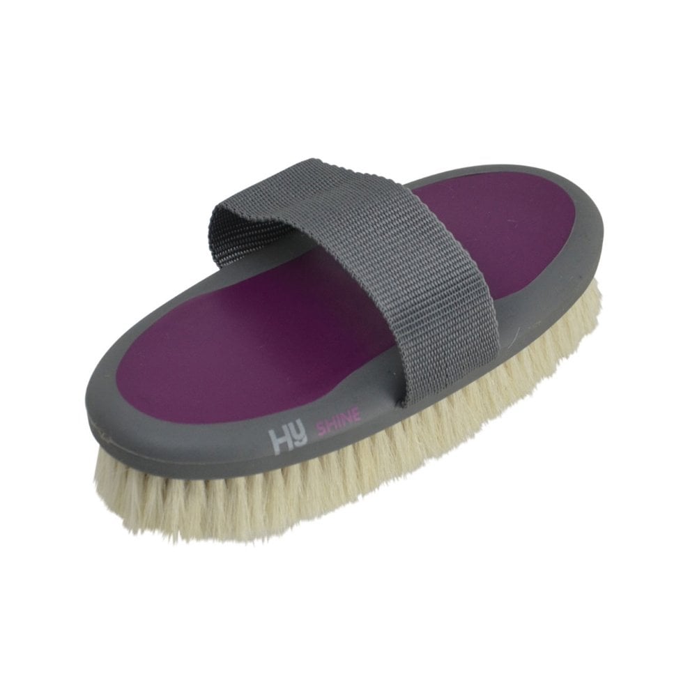 The Hy Sport Active Groom Goat Hair Body Brush in Purple#Purple