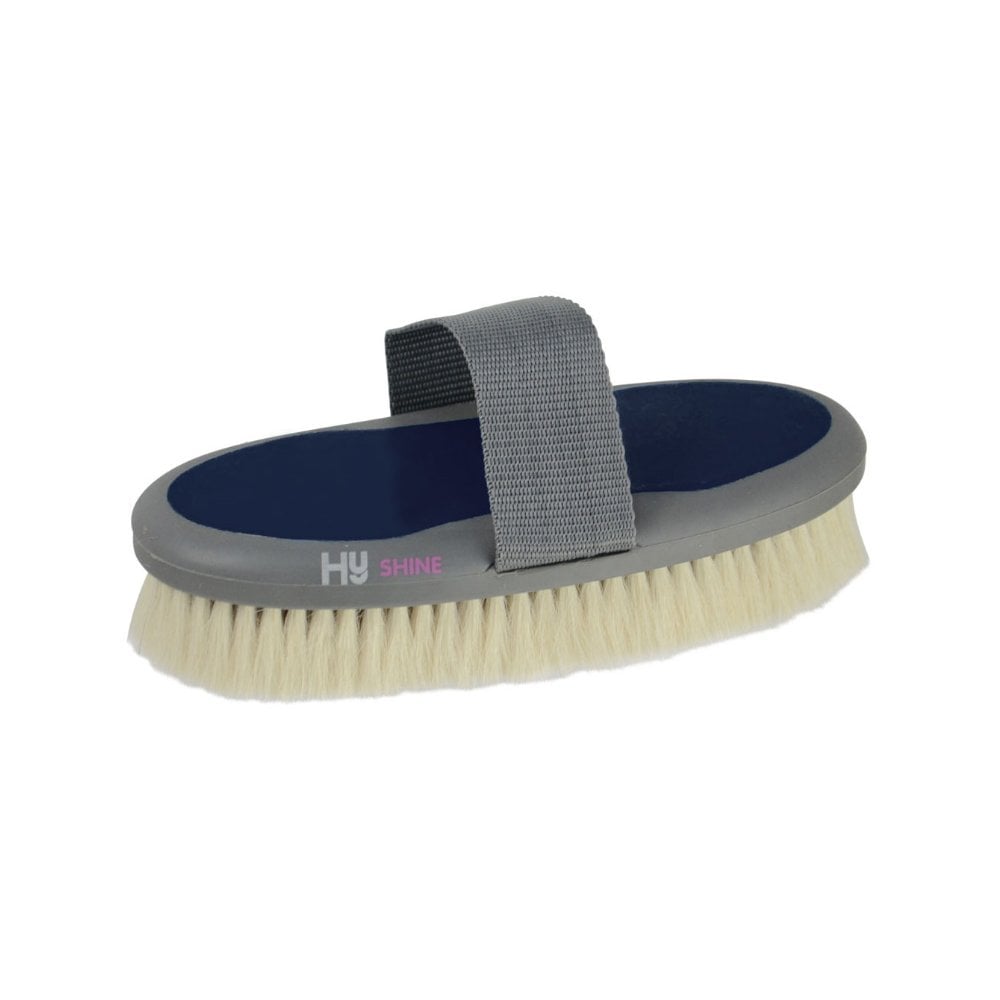 The Hy Sport Active Groom Goat Hair Body Brush in Navy#Navy