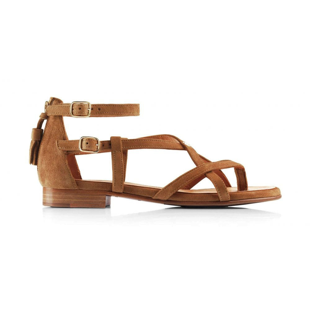 The Fairfax & Favor Ladies Brancaster Suede Sandals in Tan#Tan