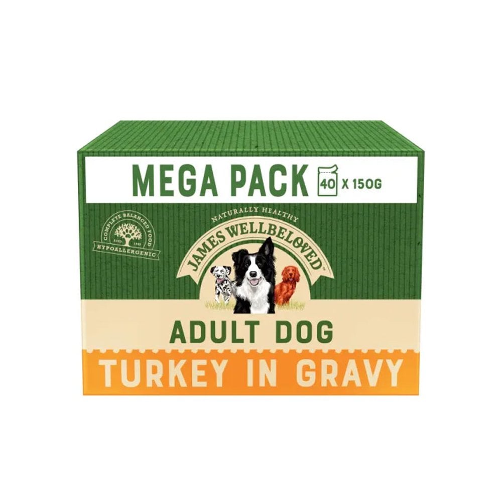 James Wellbeloved Adult Dog Food with Turkey Mega Pack 40 x 150g