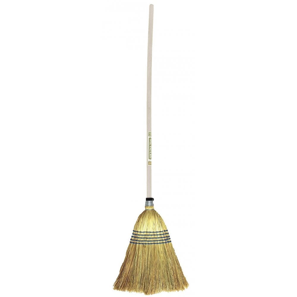 The Faulks Traditional Corn Broom in White#White