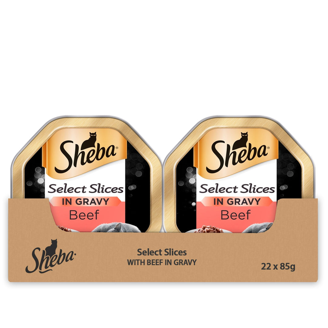 Sheba Select Slices Wet Cat Food with Beef in Gravy Multipack 22 x 85g