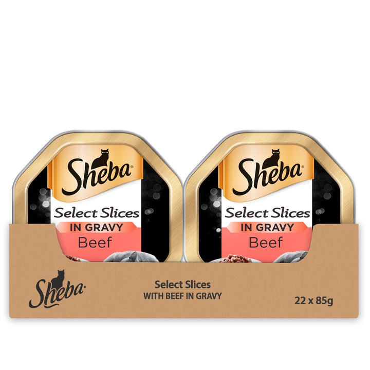 Sheba Select Slices Wet Cat Food with Beef in Gravy Multipack 22 x 85g