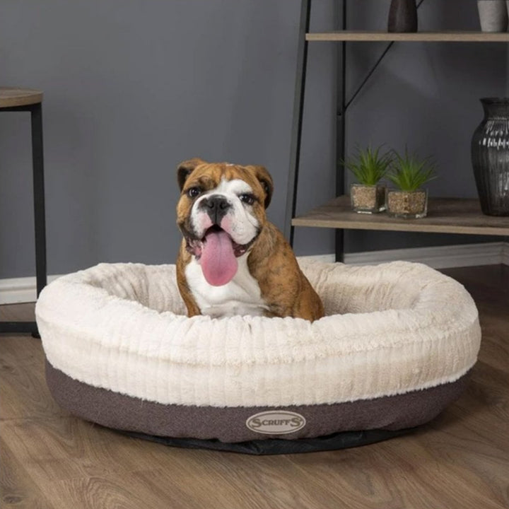 Scruffs Ellen Faux Fur & Tweed Donut Dog Bed