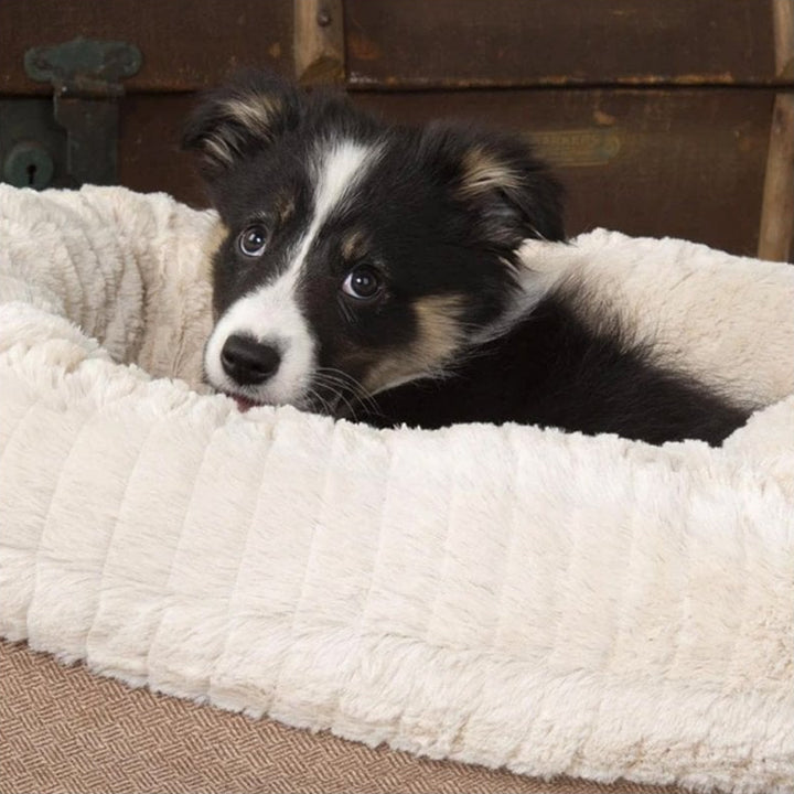 Scruffs Ellen Faux Fur & Tweed Donut Dog Bed