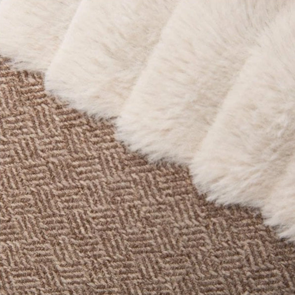 Scruffs Ellen Faux Fur & Tweed Donut Dog Bed