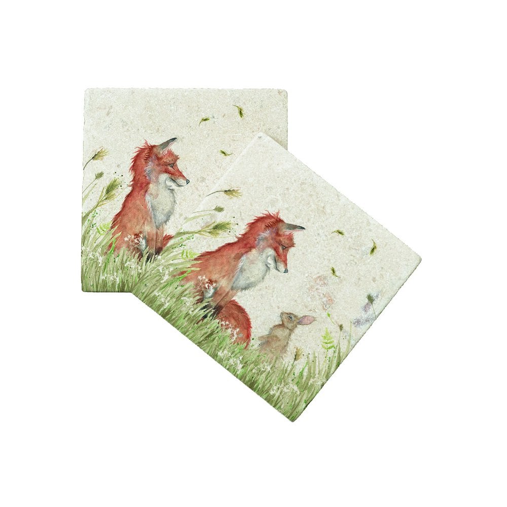 Kate Of Kensington Fox & Rabbit Marble Coasters Millbry Hill