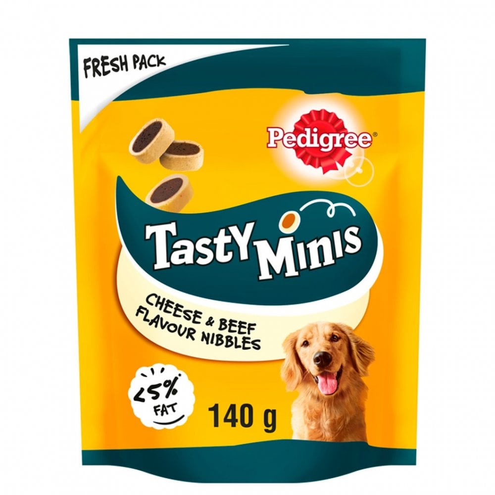 Pedigree Tasty Nibbles Dog Treats with Cheese & Beef 140g
