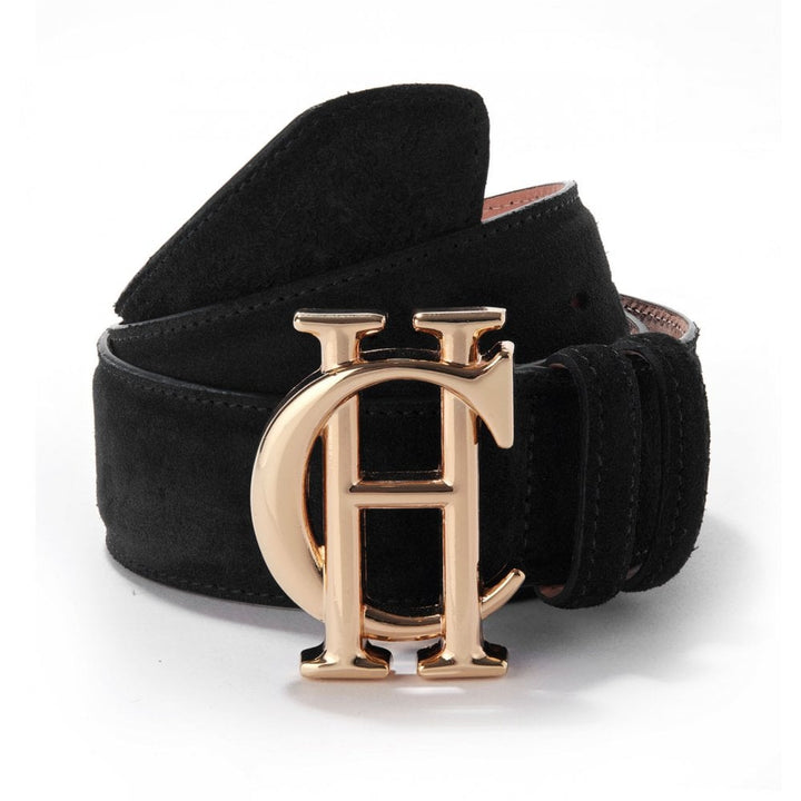 The Holland Cooper Ladies Suede Belt in Black#Black