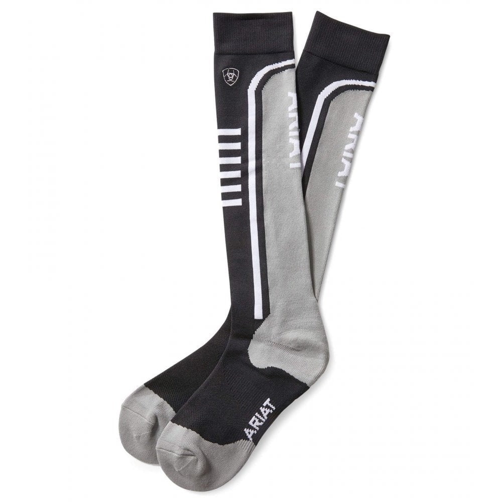 The Ariat Tek Slimline Performance Socks in Black#Black
