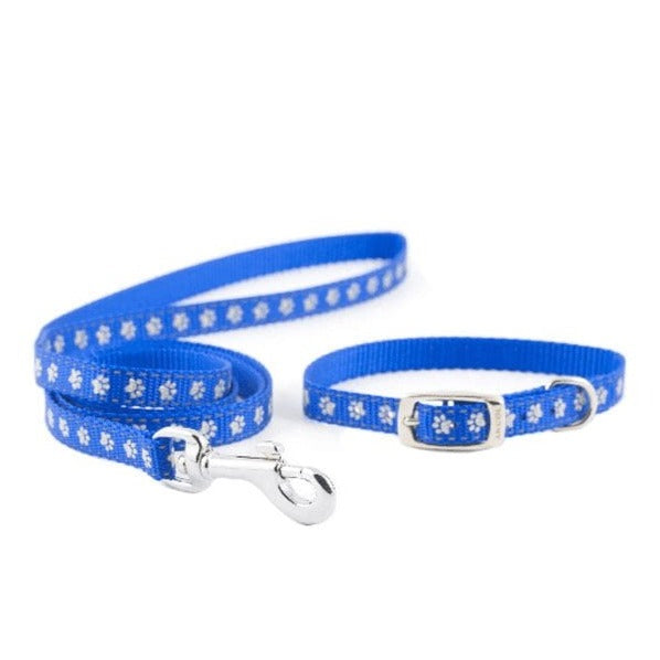 The Ancol Small Bite Reflective Collar & Lead Set in Blue#Blue