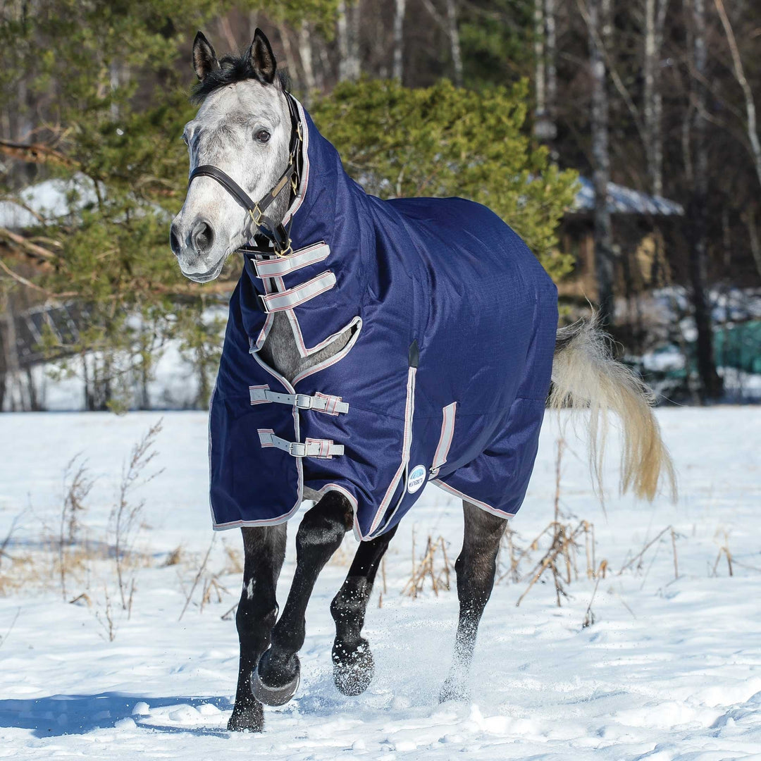The WeatherBeeta Comfitec Essential 50g Combo Turnout Rug in Navy#Navy