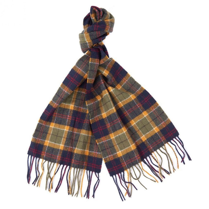 The Barbour Tartan Lambswool Scarf in Dark Green#Dark Green