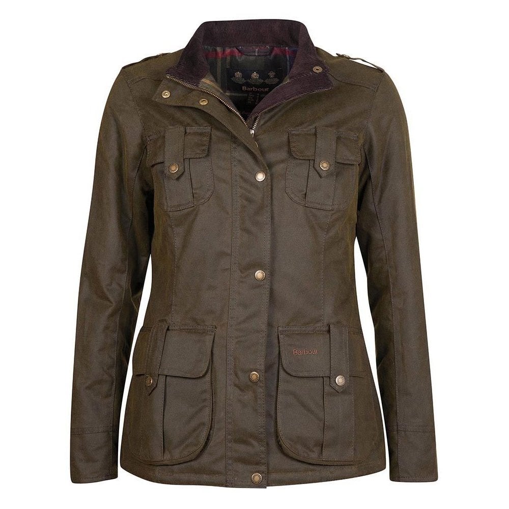 Barbour Ladies Winter Defence Wax Jacket#Green