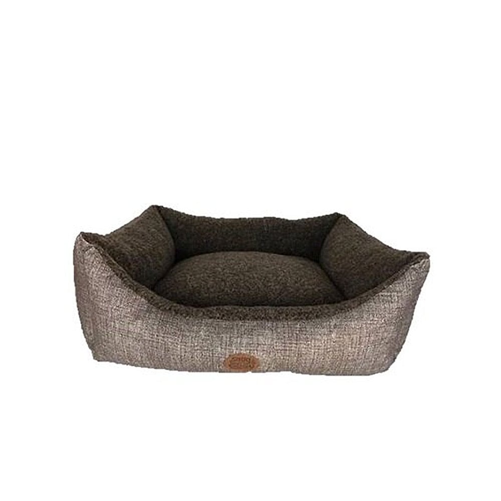 The Snug & Cosy Steel Brown Rectangle Dog Bed in Brown#Brown