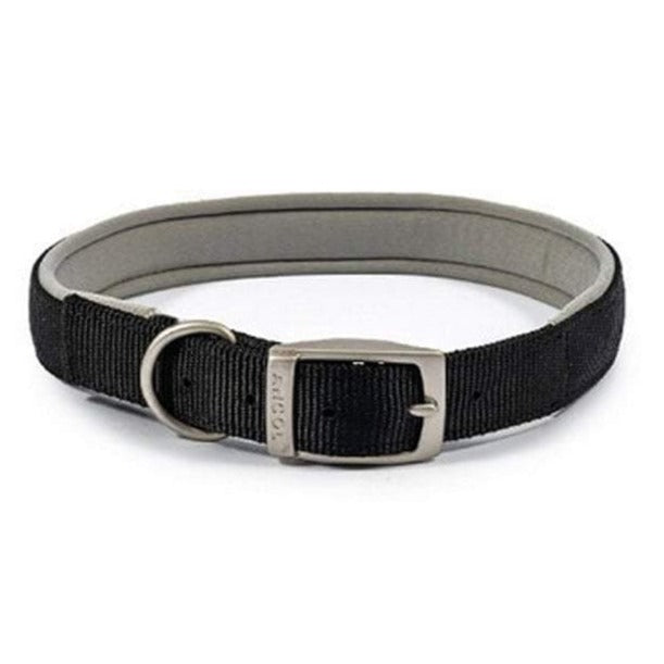 The Ancol Viva Padded Buckle Dog Collar in Black#Black