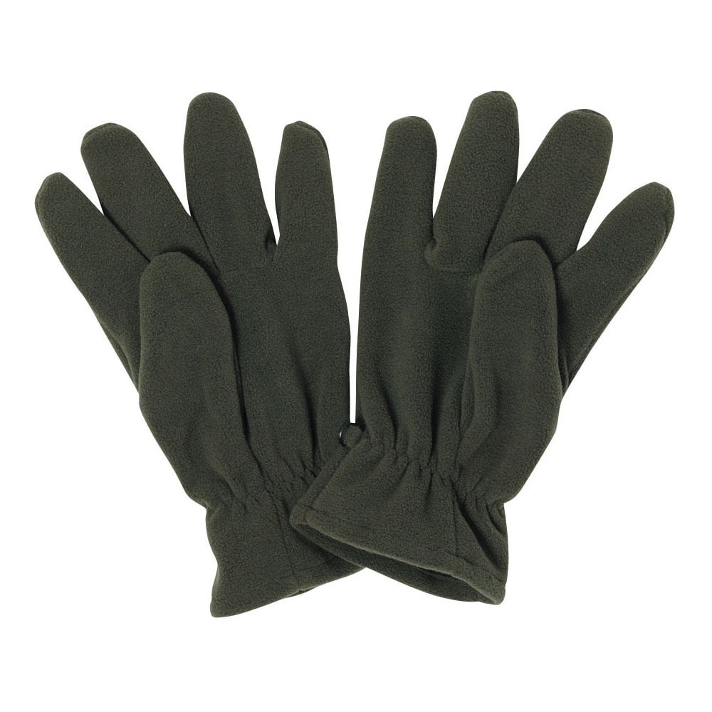 The Percussion Mens Plain Fleece Gloves in Green#Green
