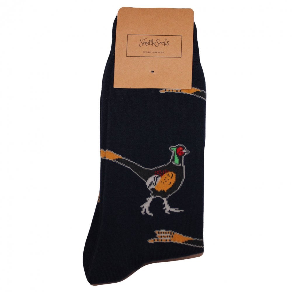 The Shuttle Socks Mens Pheasant Socks in Navy#Navy