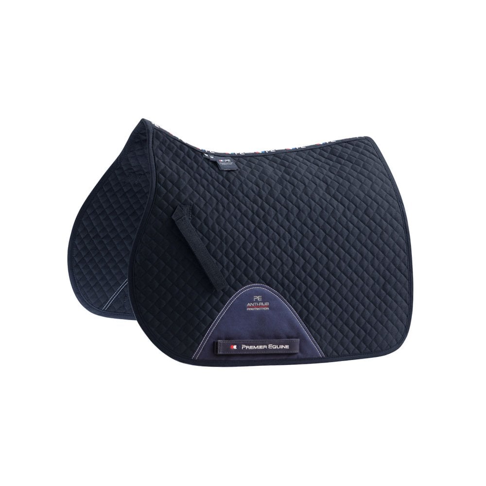 The Premier Equine Pony Plain Cotton GP/Jumping Square in Navy#Navy