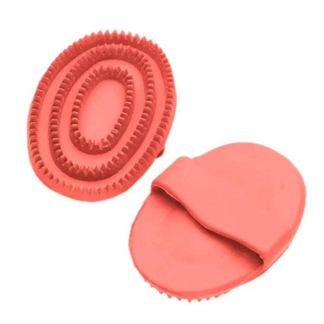 The Shires Ezi-Groom Rubber Curry Comb in Red#Red