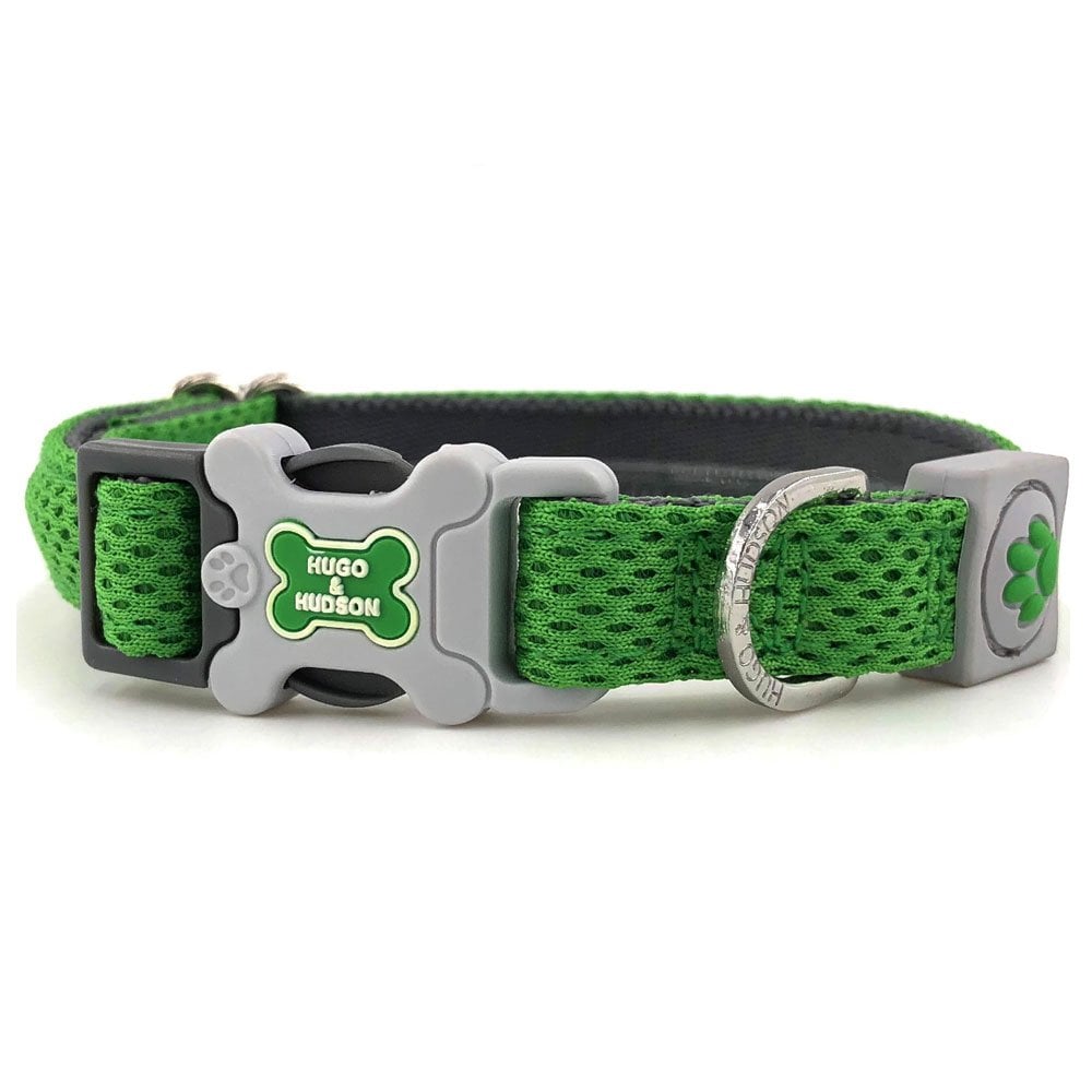 The Hugo & Hudson Mesh Dog Collar in Green#Green