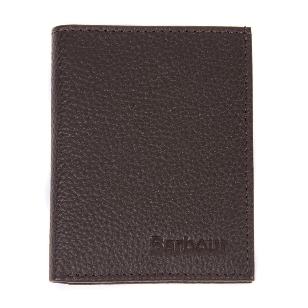 The Barbour Mens Amble Leather Billfold Wallet in Dark Brown#Dark Brown