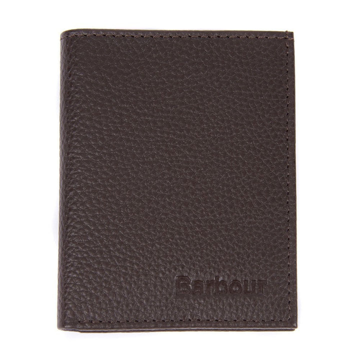 The Barbour Mens Amble Leather Billfold Wallet in Dark Brown#Dark Brown
