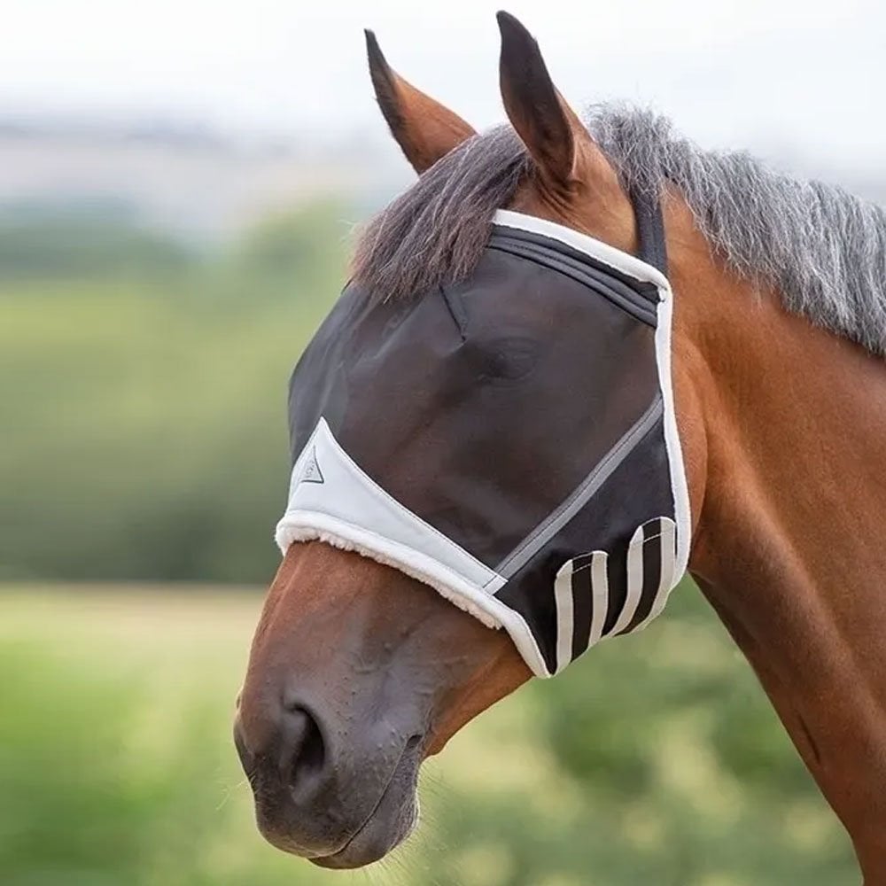 Shires Fine Mesh Earless Fly Mask#Black