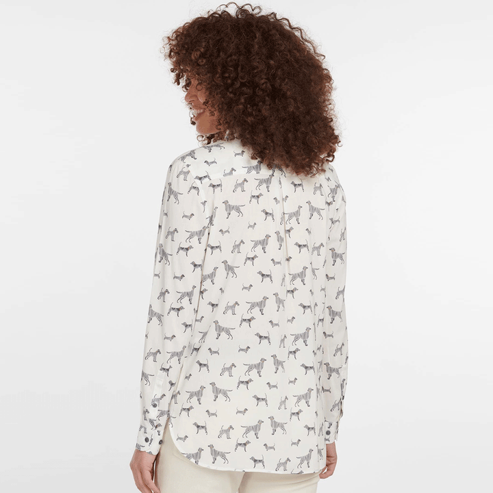 Back view of the Barbour Ladies Safari Dog Print Shirt