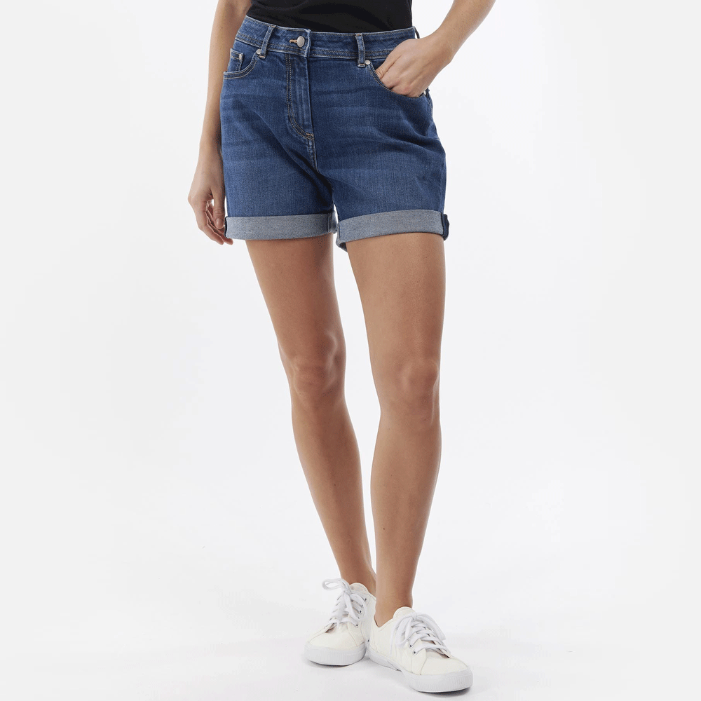 The Barbour Ladies Maddison Denim Short in Denim#Denim