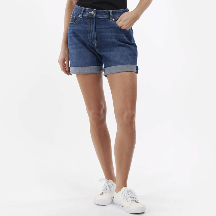 The Barbour Ladies Maddison Denim Short in Denim#Denim